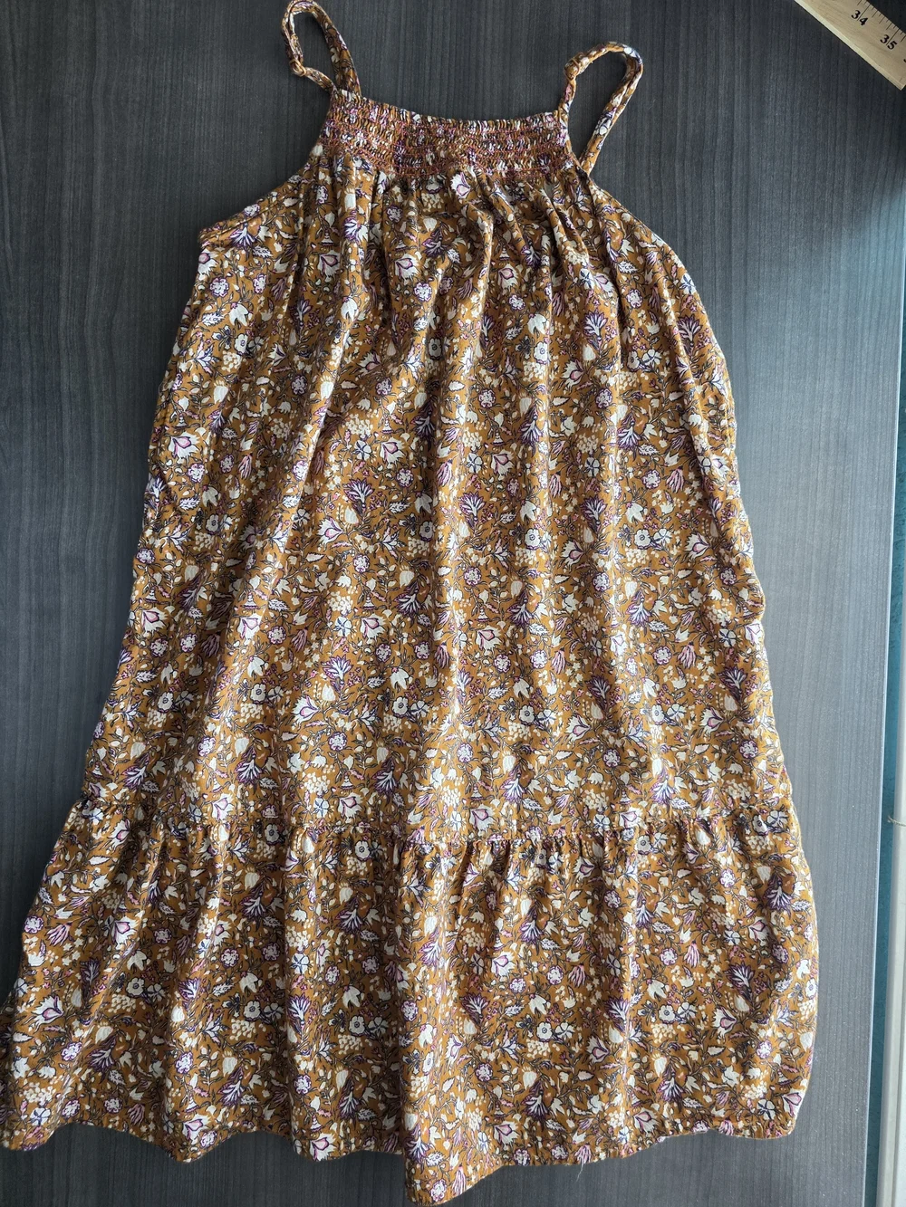 Old Navy Floral Sundress in Mustard Floral Tiered-Hem Cami Dress